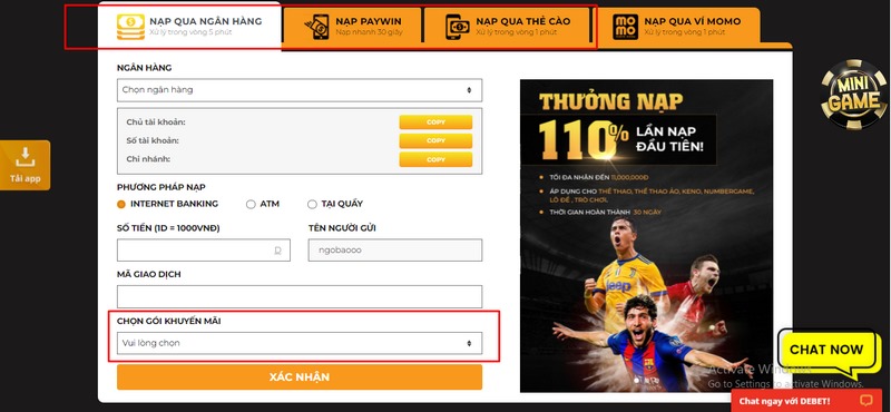 Khuyến mãi Debet quà khởi nghiệp dành tặng cho tân binh
