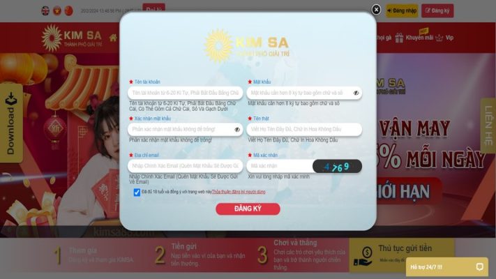 Tạo tài khoản thành công cần tiến hành bổ sung thông tin liên quan 